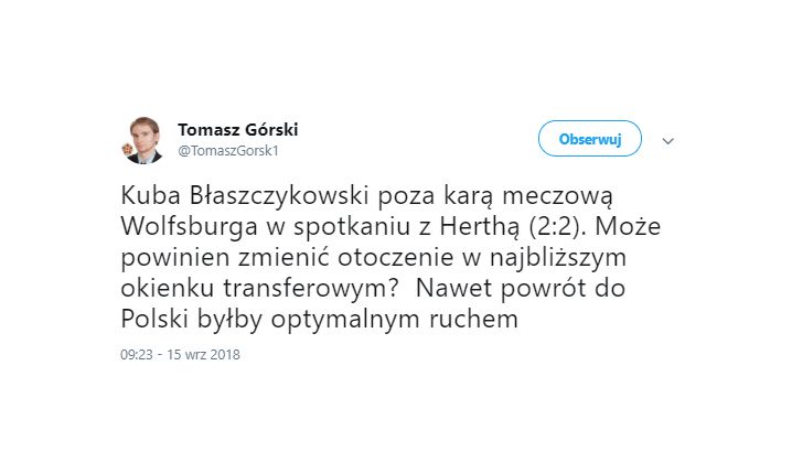 Ciąg dalszy problemów Błaszczykowskiego w Wolfsburgu...